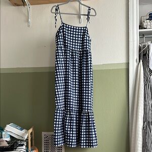 Navy and White Gingham Dress
